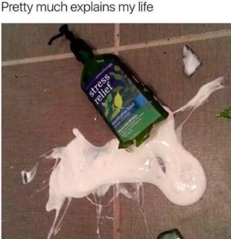 stress relief lotion exploded meme