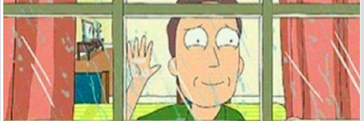 People With Social Anxiety Share the 'Weirdest' Thing They've Done cartoon character looking out a window