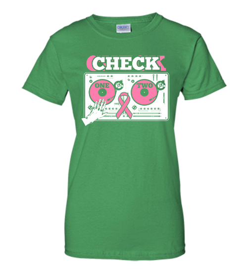 check one check two breast cancer shirt