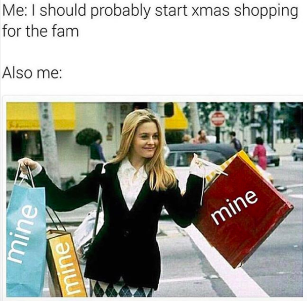 i should probably do shopping for the family meme