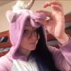 Chelsea Knox in unicorn costume.
