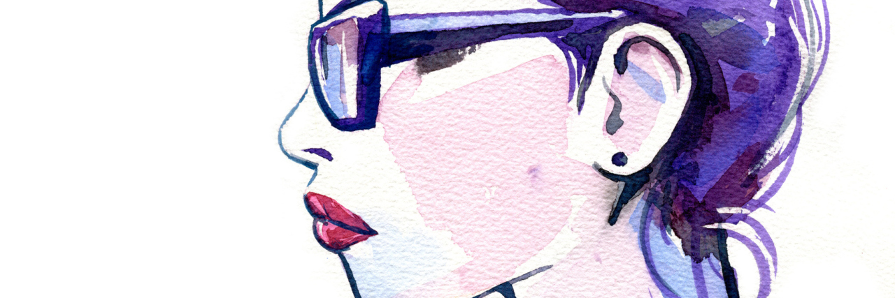 10 Things People Don't Realize I'm Doing Because of PTSD Watercolor of Glasses Girl
