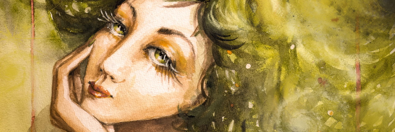 Lessons I've Learned From Having Lyme Disease illustration of woman with long yellowish green hair