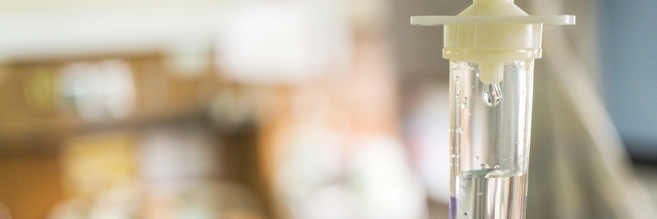 5 Tips After 5 Years: How to Survive the First Week of Chemotherapy Closeup saline intravenous (IV) drip