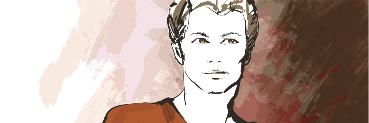 An Open Letter to My Stutter Sketch of a casually dressed man.