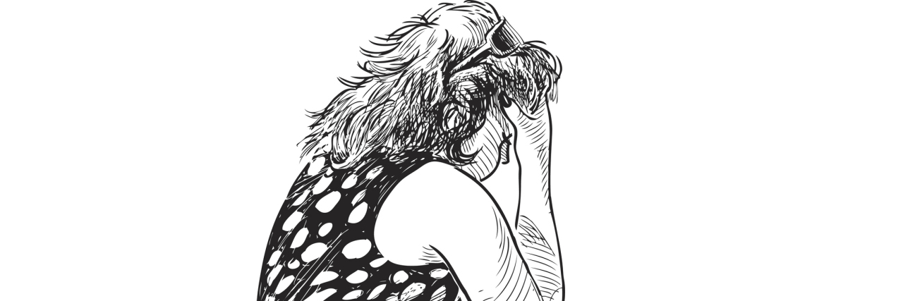 The Unseen Side of Disability Benefits Drawing of a tired young woman.