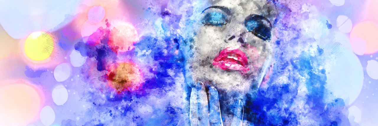 How Lupus Has Taught Me to Change My Behavior woman with bright makeup surrounded by colorful smoke