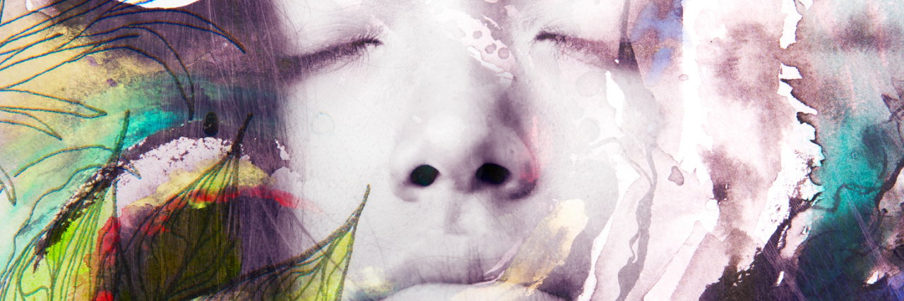 What It's Like to Be a 'Happy' Sad Person Portrait photography blends in with original artwork