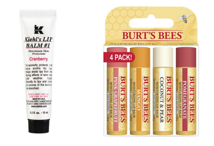 kiehl's lip balm and burts bees chapstick
