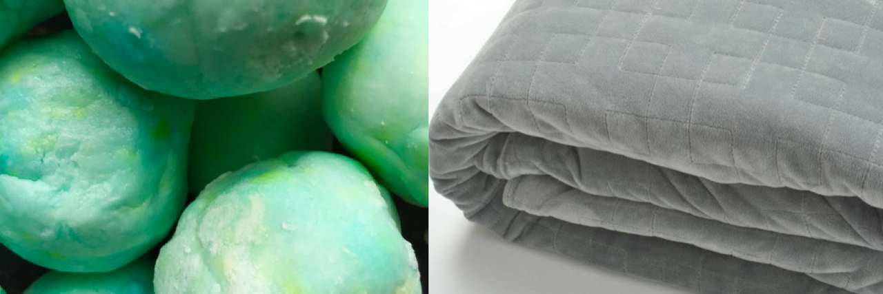 14 Ways to Release Anxiety Pain When You Can't Afford a Massage weighted blanket and bath bombs