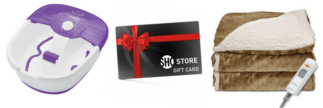 26 Gifts to Give a Friend Whose Illness Keeps Them Stuck at Home foot spa, showtime gift card, heated blanket