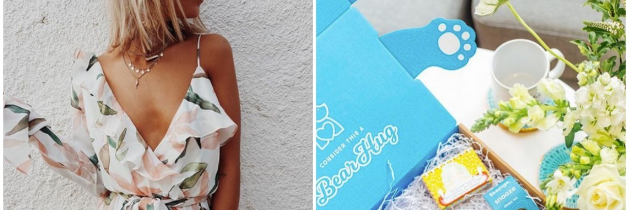 8 Businesses Owned By People With Chronic Illnesses You Can Support floral dress and care package box