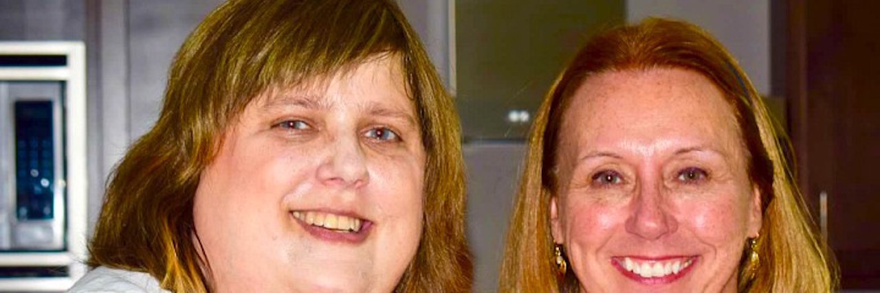 Focusing on My Blessings and Being Thankful With Chronic Illness The author and her friend smiling at the camera