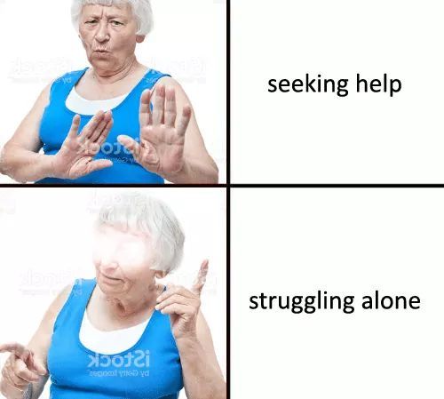 wanting help/ struggling alone meme