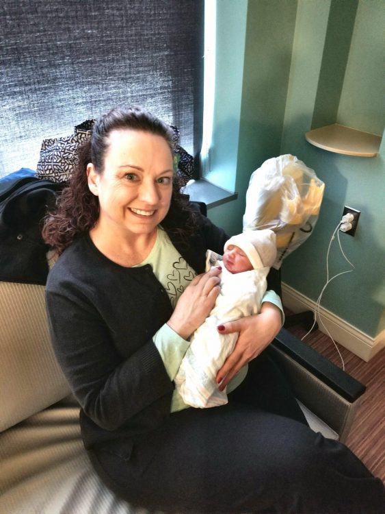 Pamela Harris with baby