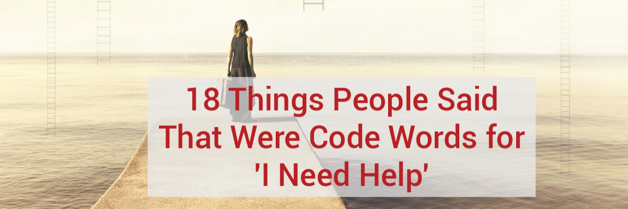 18 Things People Said That Were Code Words for 'I Need Help' woman stands at end of dock with ladders around her coming down from the sky
