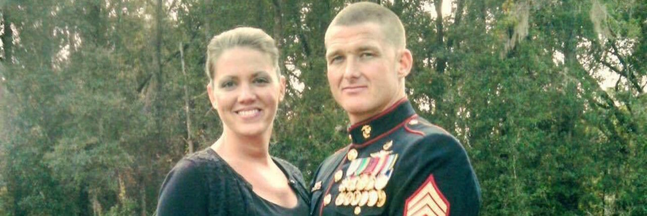 How My Veteran Husband and I Found Hope Through Alcoholism and PTSD wife and husband who is an active military member stand side by side