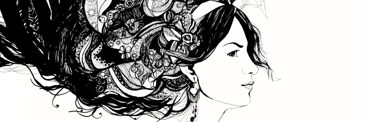 When Feeling 'OK' Makes You Feel Suicidal The girl in the image of the summer with flowers in their hair, in a dress of lace.