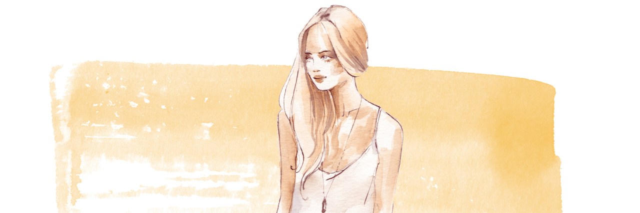 What I Learned Growing Up With Multiple Chronic Illnesses A watercoloring of a woman.