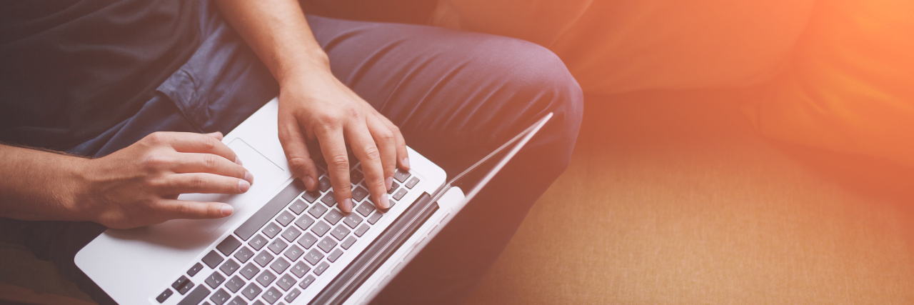 An Open Letter to Tim Howard and Cremo About No Shave November close up of male hands with laptop computer