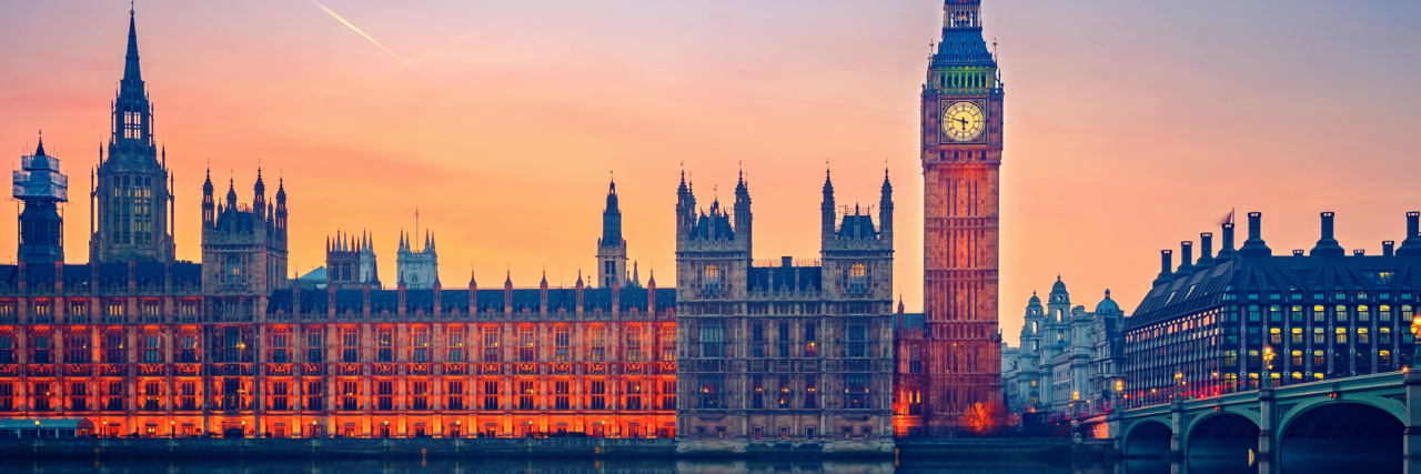 Facing Brexit With a Disability Big Ben and Houses of parliament at dusk in London.