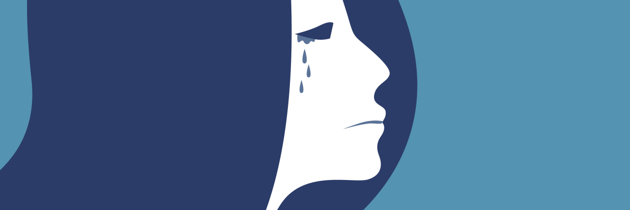 A Poem About Feeling at Your Breaking Point With Chronic Illness illustration of a woman crying