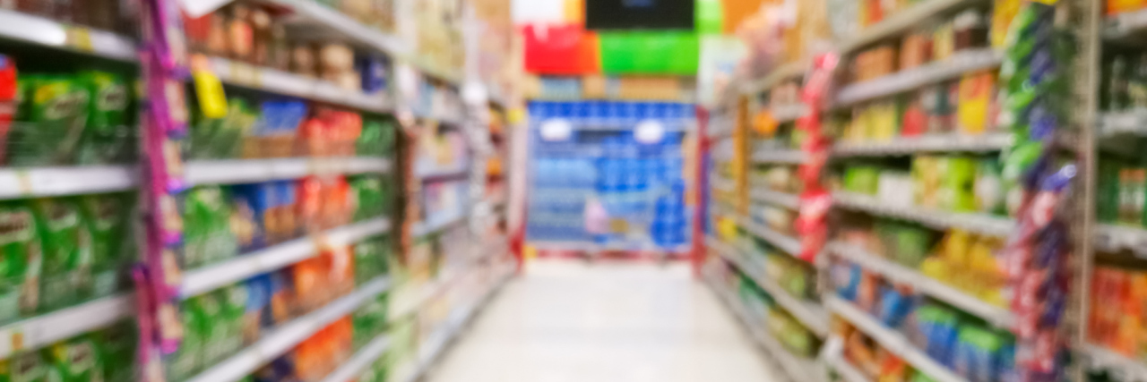 Grocery Shopping After My Traumatic Brain Injury Abstract blur supermarket.
