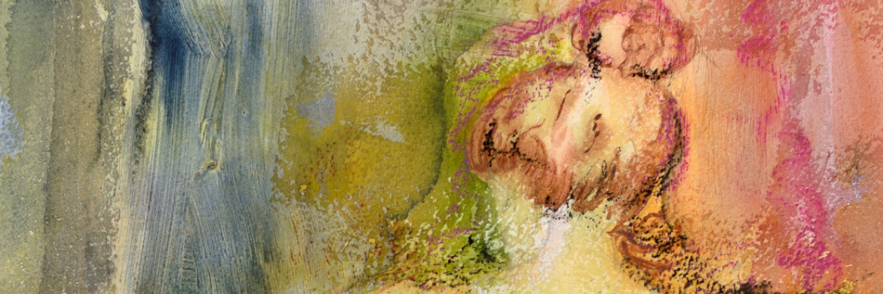 Responding With Honesty When Asked How I'm Doing A water color painting of a woman, facing away from the artist.