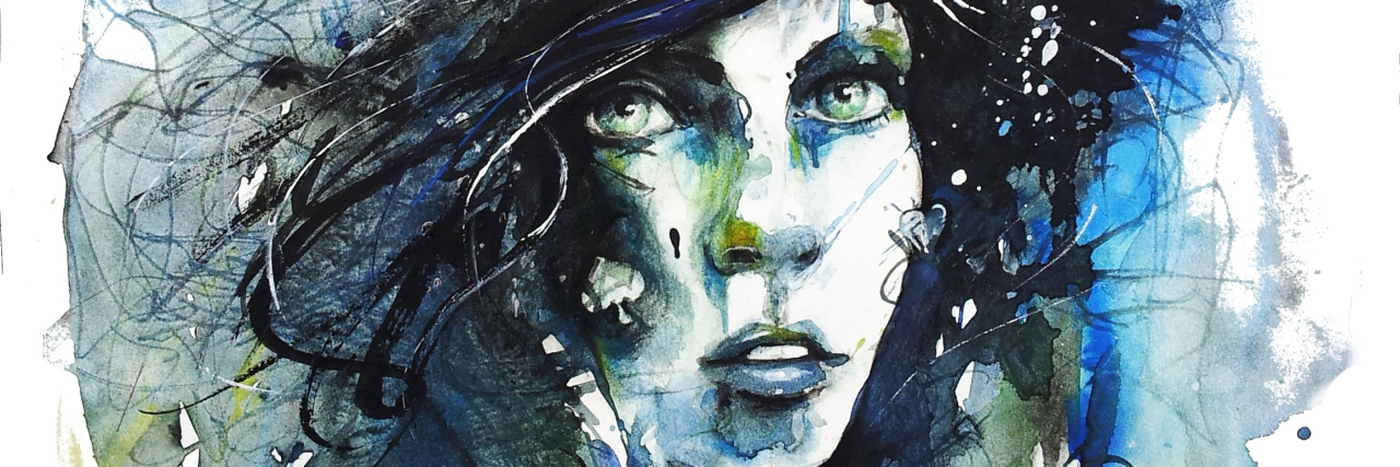 What I’ve Learned Since My Diagnosis of Vulvodynia A watercolored image of a woman's face and hair.