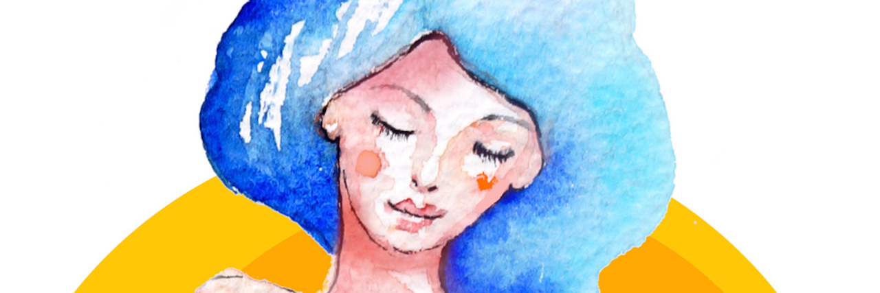 My Experience of C-PTSD as a Result of Childhood Sibling Sexual Abuse Watercolor illustration representing young girl as a queen of the sea. Her long hair are represented like wave with sailing boat and a whale. Behind her is a big hot summer sun.