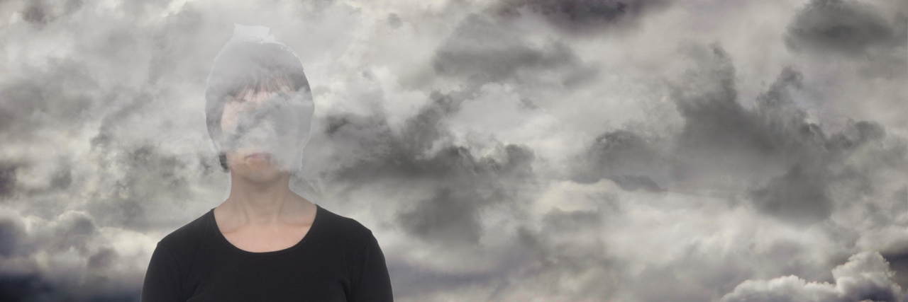 The Everyday Effects of Fibro Fog woman with a cloud across her face