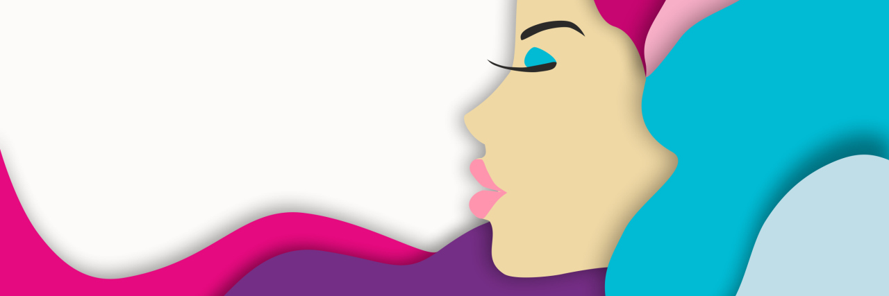 How Chronic Illness Has Improved My Life An artistic image of a woman's face with colorful hair.