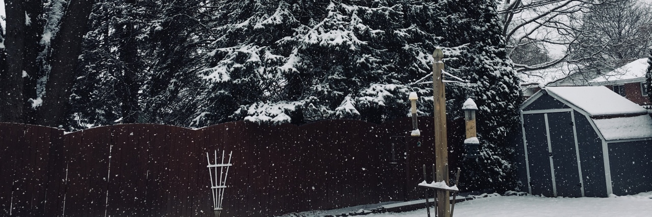 What It's Like to Go Through the Holidays With a Chronic Illness snowy backyard