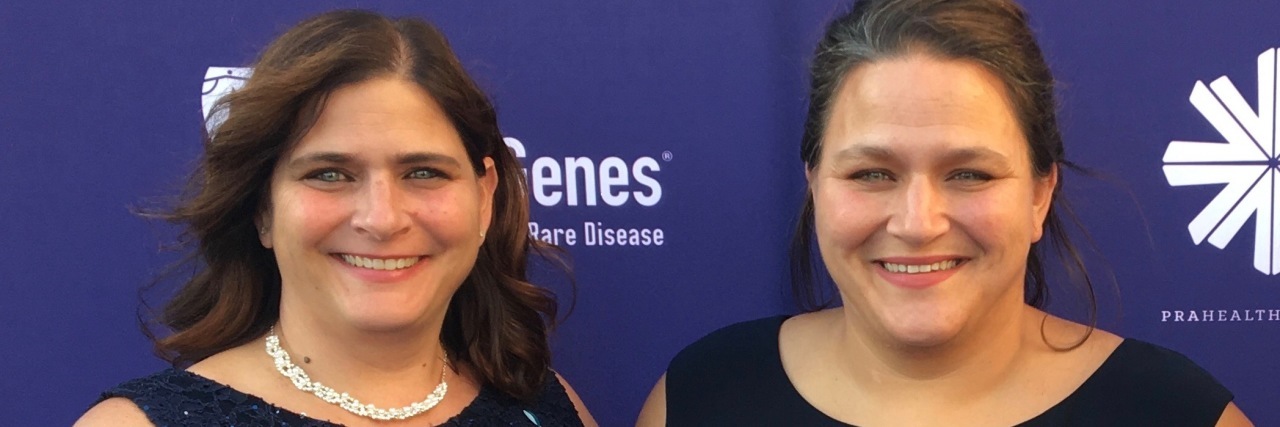 Deciding Whether to Get Genetic Testing for HSAN1E Rachelle and Krista arm in arm