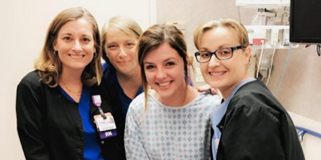 raven walton with three nurses in a doctors office