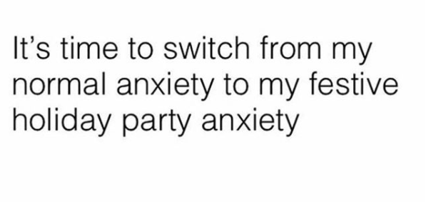 festive holiday party anxiety