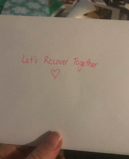 envelope that says let's recover together