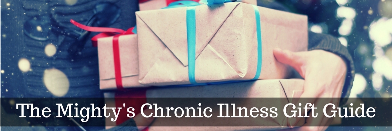 The Mighty's Chronic Illness Gift Guide, photo of arm holding stack of wrapped presents