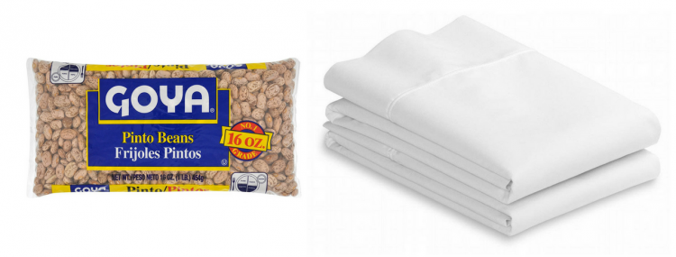 dry beans and pillowcase