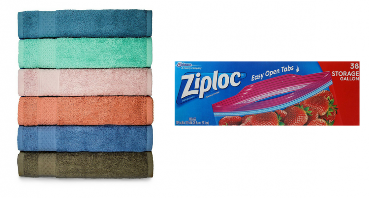wash cloth and ziploc bag