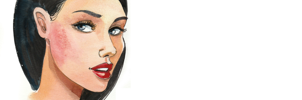 Responding With Sympathy vs. Empathy to Someone's Illness, Disability watercolor painting of woman with dark hair