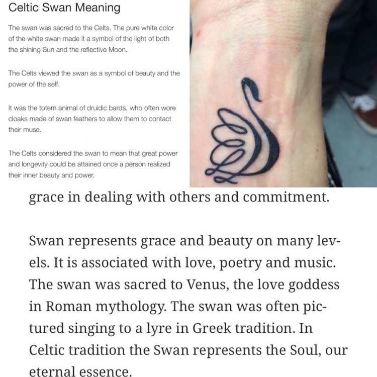 celtic swan tattoo with description of meaning