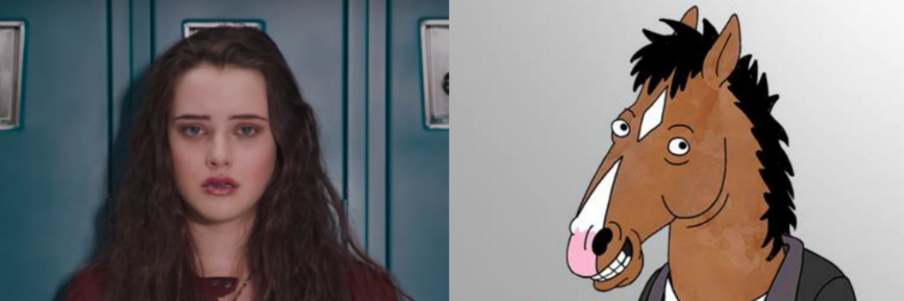 The 6 Best (and 4 Most Controversial) Portrayals of Mental Illness in 2017 hannah baker and BoJack Horseman