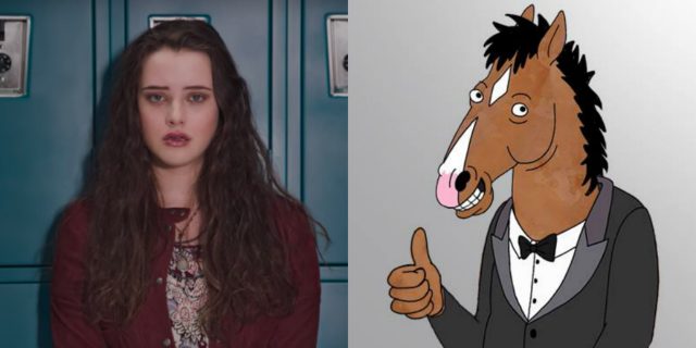 The 6 Best (and 4 Most Controversial) Portrayals of Mental Illness in 2017 hannah baker and BoJack Horseman