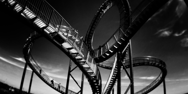 The Roller Coaster of Chronic Immune Thrombocytopenia black and white picture of a roller coaster
