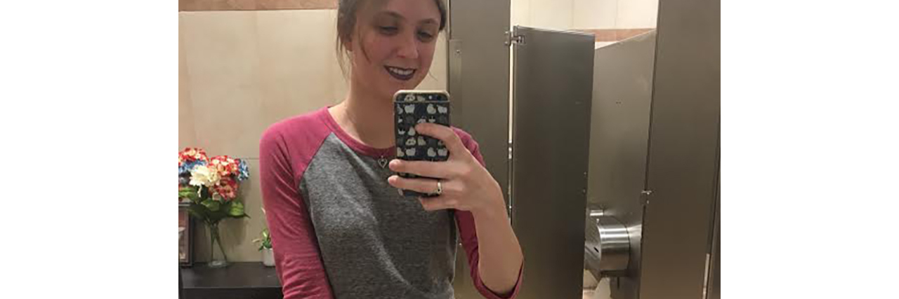 Why LuLaRoe Could Be a Perfect Gift for an Autistic Woman Emma taking a selfie in her leggings.
