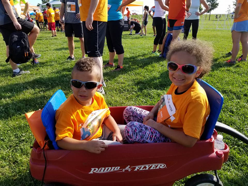 kids at a 5k walk