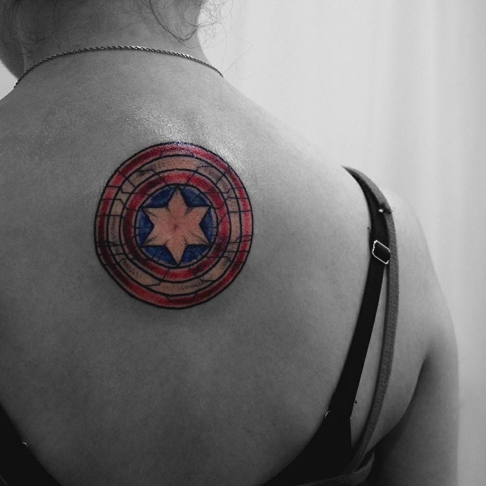 A photo of the writer's tattoo on her back.