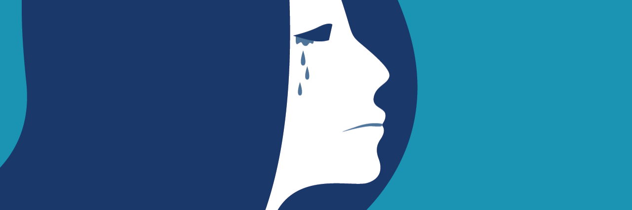 illustration of a woman crying