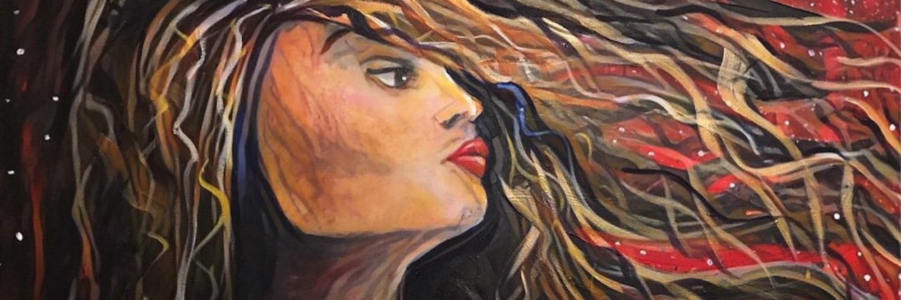 The Intersection of Being a Woman and Having Chronic Illness painting of a woman with long hair by the author